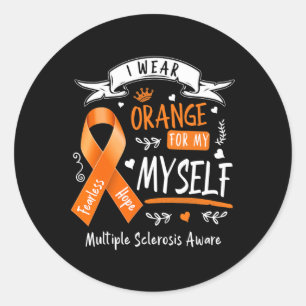 Sticker Rond Porte Orange Pour Moi-Même Mme Et Sclérose En Plai
