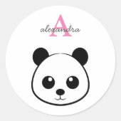 Sticker Rond Porte-panda coutume Monogramme (Devant)
