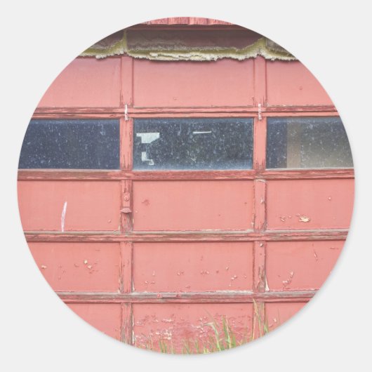 Sticker Rond Porte rouge Garage (Devant)