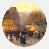 Sticker Rond Porte Saint Martin à Noël à Paris (Devant)