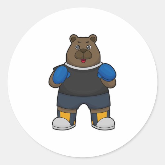 Sticker Rond Porter comme boîte avec gants de boxe (Devant)