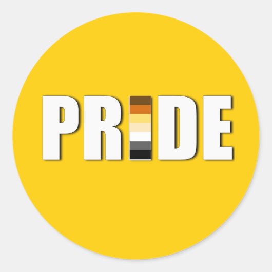 STICKER ROND PORTER LE DRAPEAU DE MOT FIERTÉ (Devant)