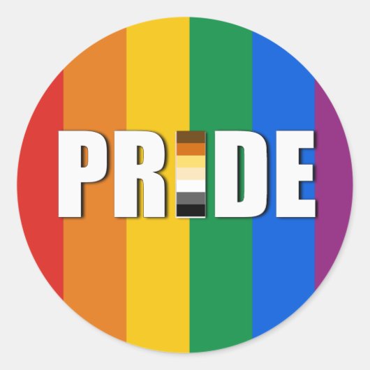 STICKER ROND PORTER LE DRAPEAU DE MOT FIERTÉ (Devant)