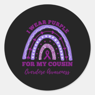 Sticker Rond Porter le violet pour ma connaissance de la surdos