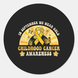 Sticker Rond Porter or Enfance Cancer Sensibilisation Guerrier