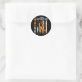 Sticker Rond Porter Orange Brother En Droit Leucémie Sensibilis (Sac)