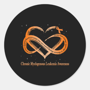 Sticker Rond Porter Orange Pour Leucémie Myelogène Chronique Wa