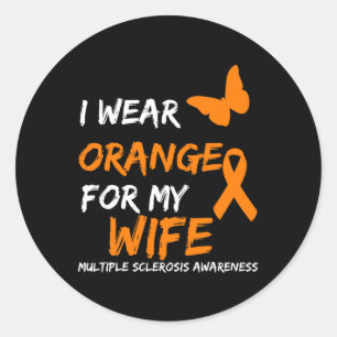 Sticker Rond Porter Orange Pour Ma Femme Sclérose En Plaque