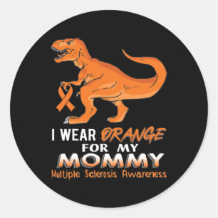 Sticker Rond Porter Orange Pour Ma Maman Dinosaure Multiple Scl