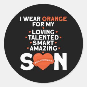 Sticker Rond Porter Orange Pour Mon Fils Sclérose En Plaques