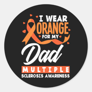Sticker Rond Porter Orange Pour Mon Père, Maman Sclérose Multip