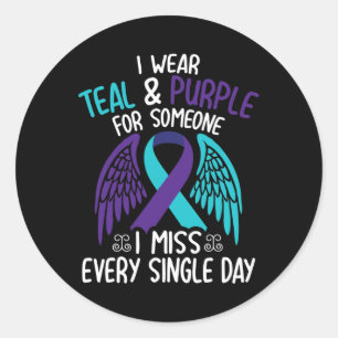 Sticker Rond Porter Turquoise &amp ; Violet Pour Quelqu'Un Qui 