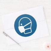 Sticker Rond Porter un masque (Enveloppe)