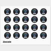 Sticker Rond Porter Un Soutien Turquoise Et Violet Sensibiliser (Feuille)