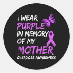 Sticker Rond Porter Violet En Mémoire De Mon Mère Surdose Accor
