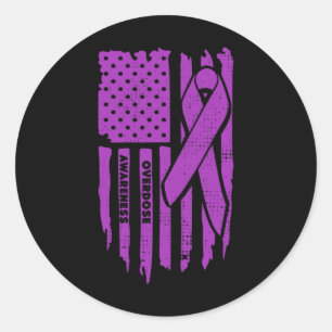 Sticker Rond Porter Violet Surdose de sensibilisation Cadeaux O