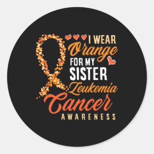 Sticker Rond Portez De L'Orange Pour Ma Soeur Leucémie Académie