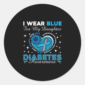 Sticker Rond Portez du bleu pour la sensibilisation au diabète