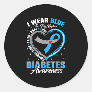 Sticker Rond Portez du bleu pour la sensibilisation au diabète