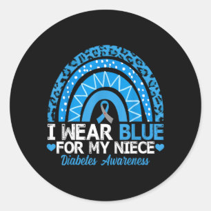 Sticker Rond Portez du bleu pour la sensibilisation au diabète