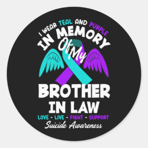 Sticker Rond Portez du sarcelle et du violet en mémoire du beau