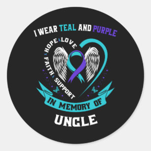 Sticker Rond Portez du sarcelle et du violet pour le T-shirt de