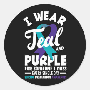 Sticker Rond Portez du sarcelle et du violet pour quelqu'un que