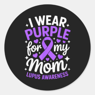 Sticker Rond Portez du violet pour le mois de sensibilisation a