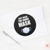 Sticker Rond Portez Juste Le Masque (Enveloppe)