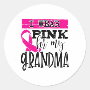 Sticker Rond Portez Le Rose Pour Ma Grand-Mère - Sensibilisatio