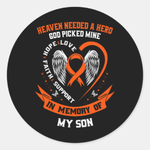 Sticker Rond Portez Orange En Mémoire De Mon Fils Sensibilisati
