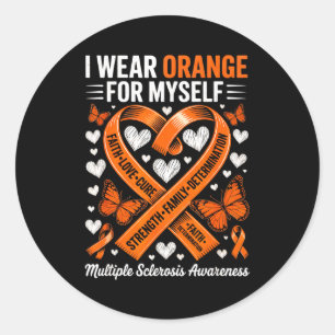 Sticker Rond Portez orange guerrier de la sclérose en plaques m