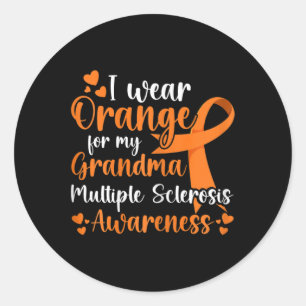Sticker Rond Portez Orange Pour Ma Soeur Sclérose En Plaques