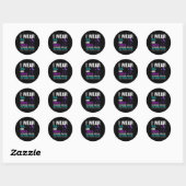 Sticker Rond Portez Une Sensibilisation Turquoise Et Violette A (Feuille)