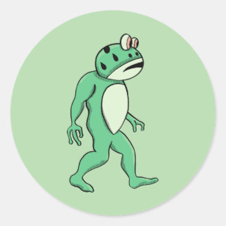 Sticker Rond Portland frog sasquatch
