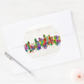 Sticker Rond Portland Oregon Skyline (Enveloppe)