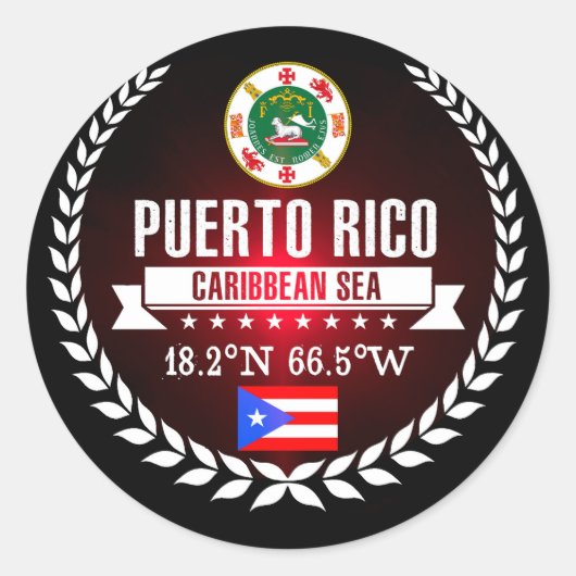 Sticker Rond Porto Rico (Devant)