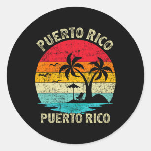 Sticker Rond Porto Rico Beach Porto Rico Vintage Family Vacat
