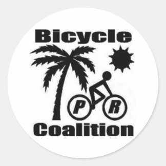 Sticker rond Porto Rico Bicycle Coalition 1,5 pouc