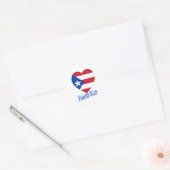 Sticker Rond Porto Rico - Coeur du drapeau (Enveloppe)