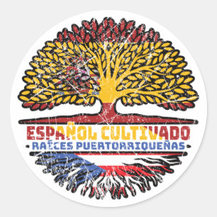 Sticker Rond Porto Rico Espagne Espagne Espagne Espagne Espagne