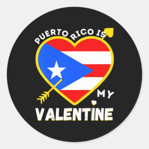 Sticker Rond Porto Rico est mon jour de la Saint-Valentin
