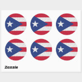 STICKER ROND PORTO RICO FLAG (Feuille)