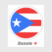Sticker rond Porto Rico Flag (Feuille)