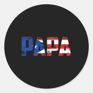 Sticker Rond Porto Rico Flag Pride Fête des pères Puerto Rican