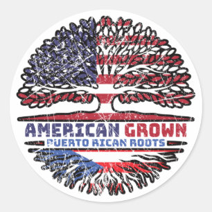 Sticker Rond Porto Rico Porto Rican US American USA United