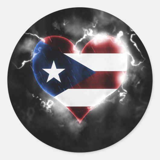 Sticker Rond Porto Rico puissant (Devant)