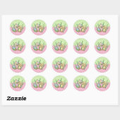 Sticker Rond Portobello Mushroom Cute Pastel (Feuille)