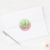 Sticker Rond Portobello Mushroom Cute Pastel (Enveloppe)