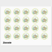 Sticker Rond Portobello Mushroom Cute Pastel (Feuille)